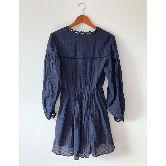 Claudie Pierlot Embroidered Mini Dress Blue Size 40/ US 8 - Picture 6 of 10